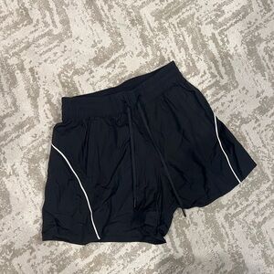 Black Athletic Shorts with White Trim